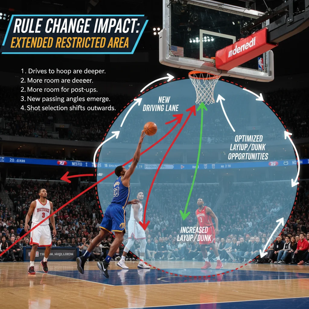 Basketball strategy graphic demonstrating new rule impact on scoring