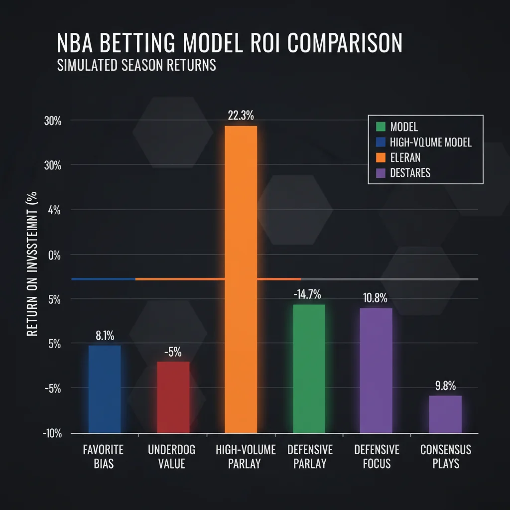 ROI comparison chart for various NBA betting models.