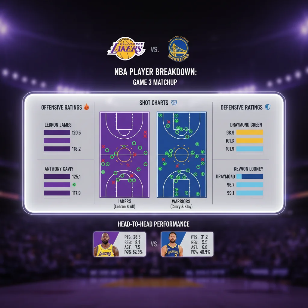 Infographic displaying detailed player matchup statistics for NBA analysis.