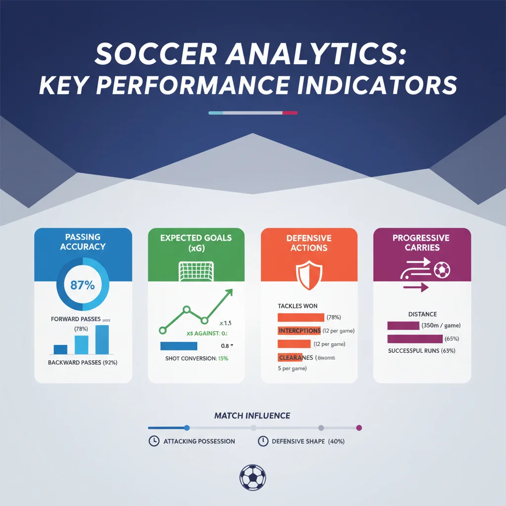 Soccer player performance metrics infographic