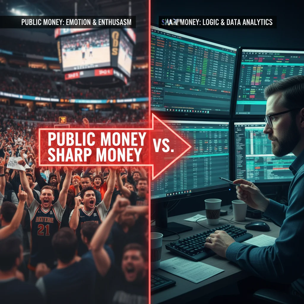 Comparison of enthusiastic public bettors versus analytical sharp bettors in NBA wagering.