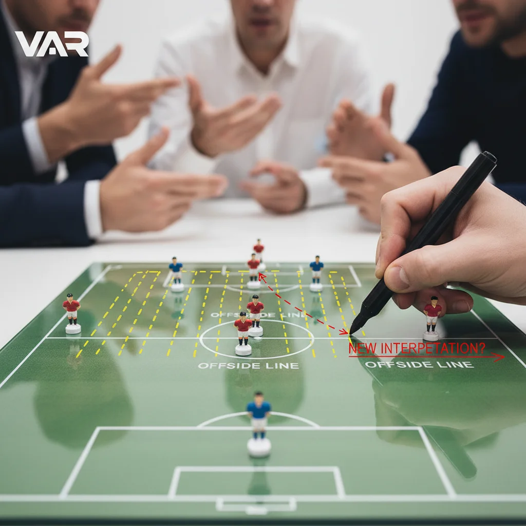 Tactical board demonstrating offside rule changes