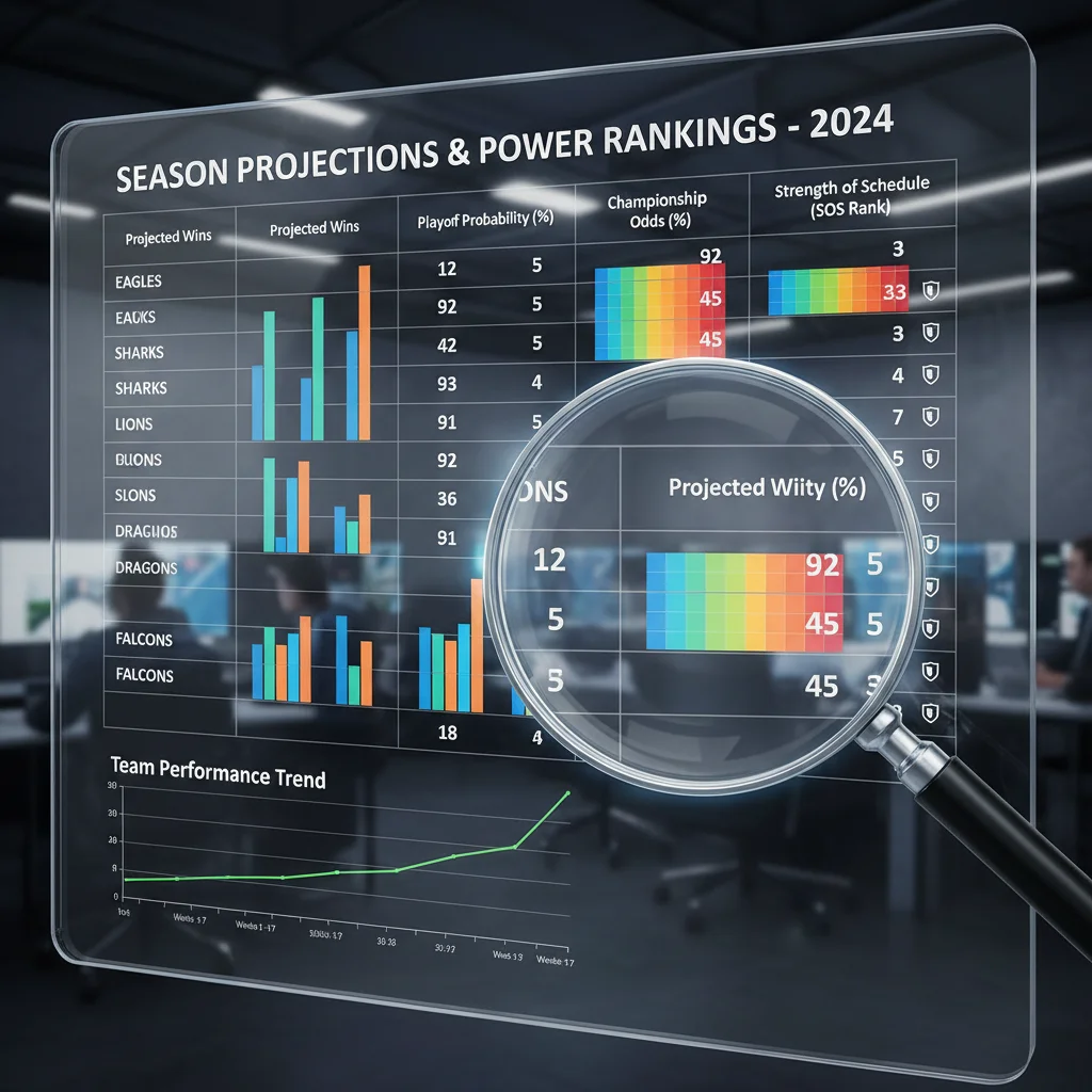 Statistical chart analyzing team performance and win probabilities for 2026 playoff contenders.
