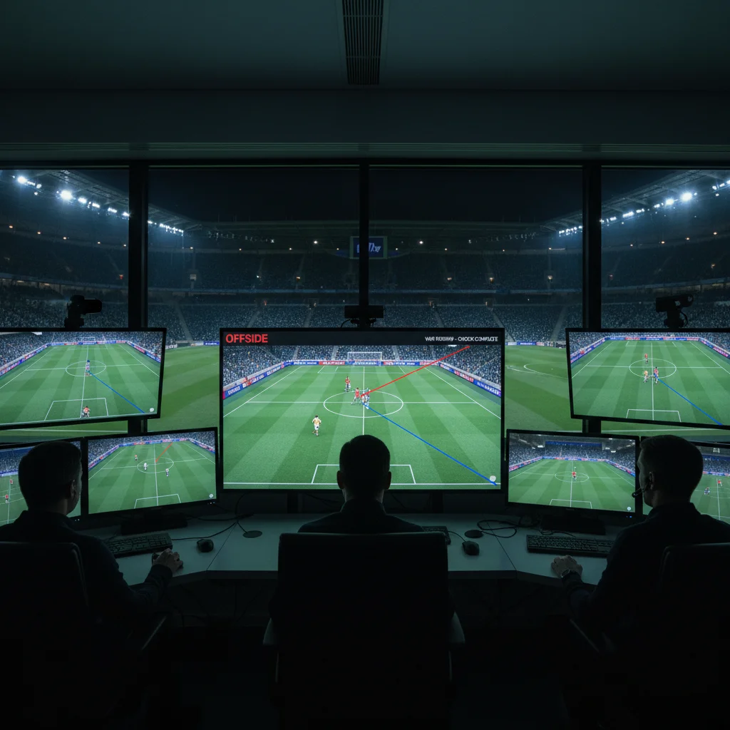 VAR technology reviewing offside decision