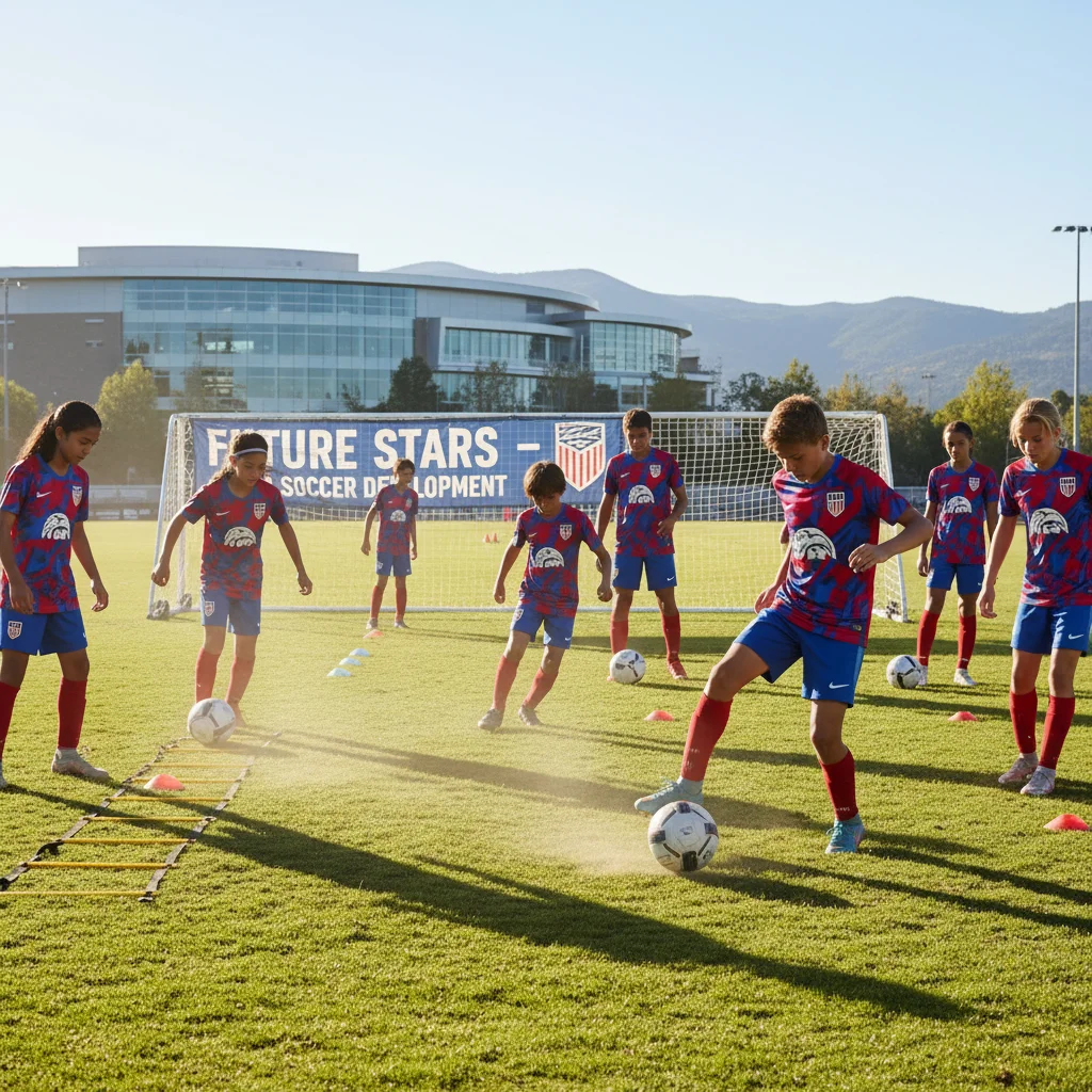 Young American soccer players training for future tactical roles and development.